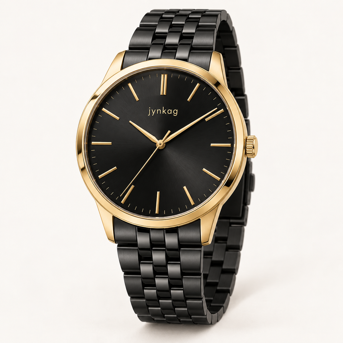 jynkag Eclipse Watch — Black Gold — front three-quarter product view