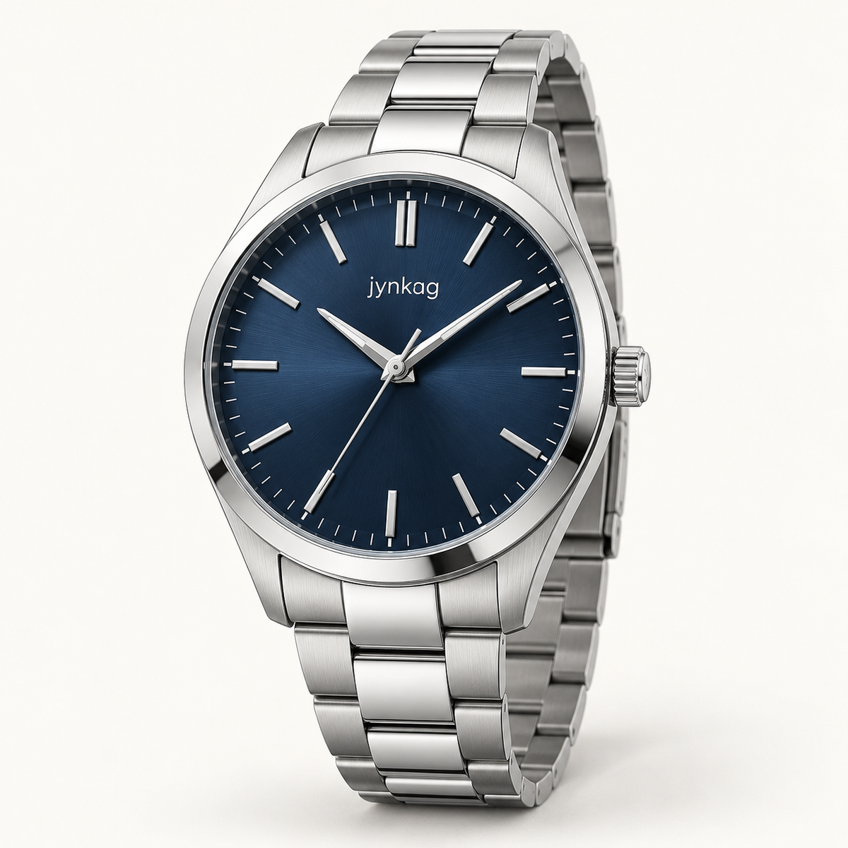 jynkag Meridian Watch — Navy — front three-quarter product view