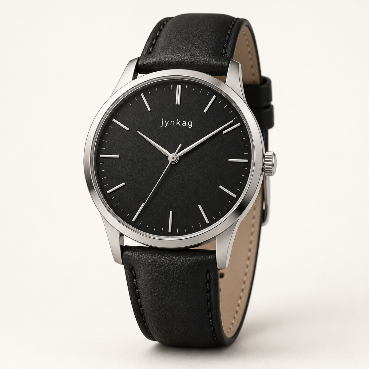 jynkag Nocturne Watch — Black — front three-quarter product view